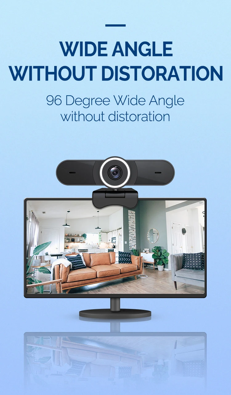 4K Webcam Auto Focusing Built-in Dual Mic and Privacy Cover Web Camera