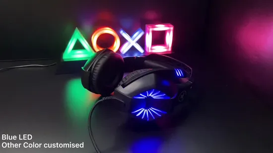 Professional High Fidelity Wired Gaming Headset, 7color Lighting 
