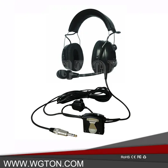 Aircraft Noise Cancelling Aviation Pilot Wired Headset with Adjustable Headband 